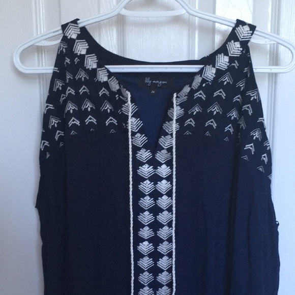 Lily Morgan navy light weight dress size 2x - Picture 1 of 10